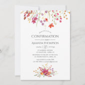 水彩ワイルドフラワーの確認 招待状 (正面)