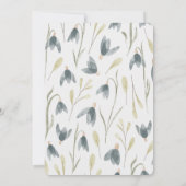 水彩ワイルドフラワーの雪だるま日付を保存 セーブザデート (裏面)