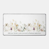 水彩ワイルドフラワーアネモンカスタム文字 デスクマット (正面)