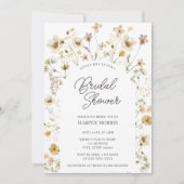 水彩ワイルドフラワーアーチブライダルシャワー 招待状 (正面)