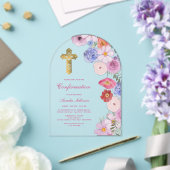 水彩ワイルドフラワーアーチ確認 アクリル招待状 (インサイチュ (ウェディング))