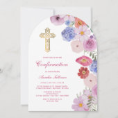 水彩ワイルドフラワーアーチ確認 招待状 (正面)