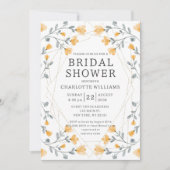 水彩ワイルドフラワーイエローブライダルシャワー 招待状 (正面)