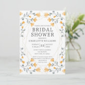 水彩ワイルドフラワーイエローブライダルシャワー 招待状 (スタンド正面)