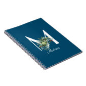 水彩ワイルドフラワーイニシャル青 ノートブック (右側)