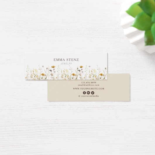 水彩ワイルドフラワーイヤリングバスケスタッド表示 (デスク)