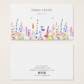 水彩ワイルドフラワーイヤリングバスケディスプレイカード (正面&裏面)