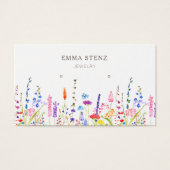 水彩ワイルドフラワーイヤリングバスケディスプレイカード (正面)