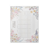 水彩ワイルドフラワーウィークリープランナーノートパッド ノートパッド (回転)