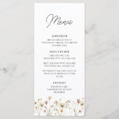 水彩ワイルドフラワーウェディングレセプションメニュー メニュー (正面)