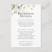 水彩ワイルドフラワーウェディングレセプション詳細 エンクロージャーカード (正面)