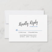 水彩ワイルドフラワーウェディングRSVPカード 出欠カード (裏面)