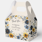 水彩ワイルドフラワーエレガントズベージュラージ結婚ズ フェイバーボックス (正面)