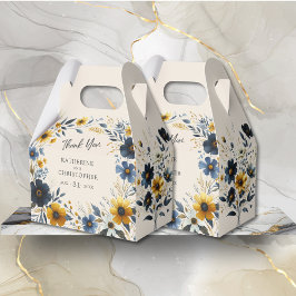 水彩ワイルドフラワーエレガントズベージュラージ結婚ズ フェイバーボックス