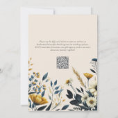 水彩ワイルドフラワーエレガントベージュフローラ結婚ズ 招待状 (裏面)