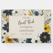 水彩ワイルドフラワーエレガントベージュ結婚ズ ゲストブック (正面)