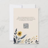 水彩ワイルドフラワーエレガントベージュ結婚ズ 出欠カード (裏面)