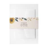 水彩ワイルドフラワーエレガントベージュ結婚ズ 招待状ベリーバンド (正面例)