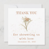 水彩ワイルドフラワーエーデルワイス サンキューカード (正面)