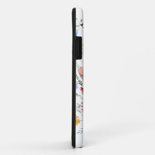 水彩ワイルドフラワーカスタムのモノグラムと名前 Case-Mate iPhoneケース (裏面/右)