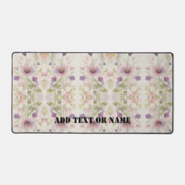 水彩ワイルドフラワーカラフル デスクマット