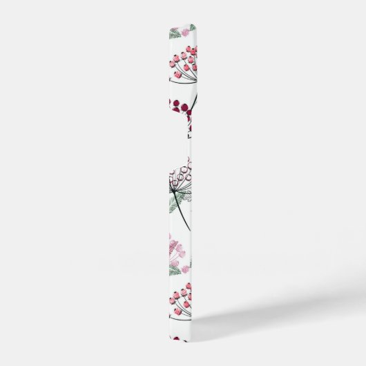 水彩ワイルドフラワーガーデンフローラアート iPhoneケース (右側面)