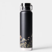 水彩ワイルドフラワーガーデンモノグラム名 ウォーターボトル (背面)