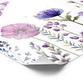 水彩ワイルドフラワーガーデン1stバースデーウェルカム フォトプリント            (角)