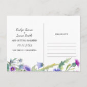 水彩ワイルドフラワーガーランド写真保存日時 ポストカード (裏面)