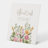 水彩ワイルドフラワーギフト&カードブライダルシャワー 台座サイン (正面)