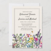 水彩ワイルドフラワークリーム素朴結婚ズ 招待状 (正面)
