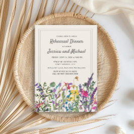 水彩ワイルドフラワークリーム素朴結婚ズ 招待状