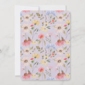 水彩ワイルドフラワークロス1st誕生日バプテスマ 招待状 (裏面)