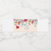 水彩ワイルドフラワーケピーデイジー結婚ズ ペットボトルラベル (シングルラベル)