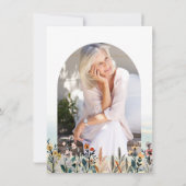 水彩ワイルドフラワーサプライズ退職パーティー 招待状 (裏面)