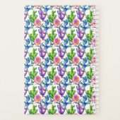 水彩ワイルドフラワーサボテンのパターン プランナー手帳 (裏面)