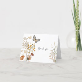 水彩ワイルドフラワーサンキューカード サンキューカード
