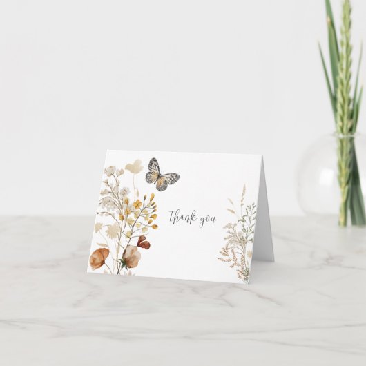 水彩ワイルドフラワーサンキューカード サンキューカード (正面)