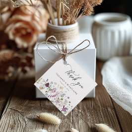 水彩ワイルドフラワーサンキューメッセージカード フェイバータグ