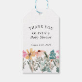 水彩ワイルドフラワーシャワーまたは誕生日メッセージカード ギフトタグ (正面)