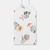水彩ワイルドフラワーシャワーまたは誕生日メッセージカード ギフトタグ (裏面)
