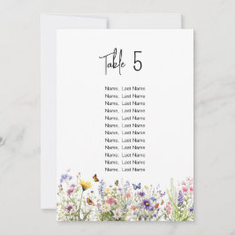 水彩ワイルドフラワーシーティングチャートカード 招待状