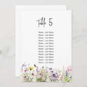 水彩ワイルドフラワーシーティングチャートカード 招待状 (正面/裏面)