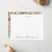 水彩ワイルドフラワースクリプトノート ノートカード (正面/裏面インサイチュ)