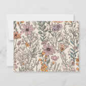 水彩ワイルドフラワースクリプトノート ノートカード (裏面)