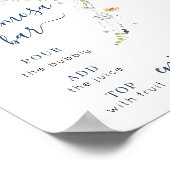 水彩ワイルドフラワースクリプトミモサバー標識 ポスター (角)