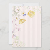 水彩ワイルドフラワーストライプの誕生日 招待状 (裏面)