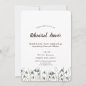 水彩ワイルドフラワースノードロップリハーサルディナー 招待状 (正面)