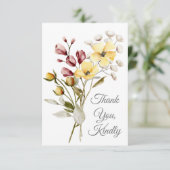 水彩ワイルドフラワーズありがとうございますフラットカード サンキューカード (スタンド正面)