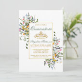 水彩ワイルドフラワーズキンセアニェラセージ緑 招待状 (スタンド正面)